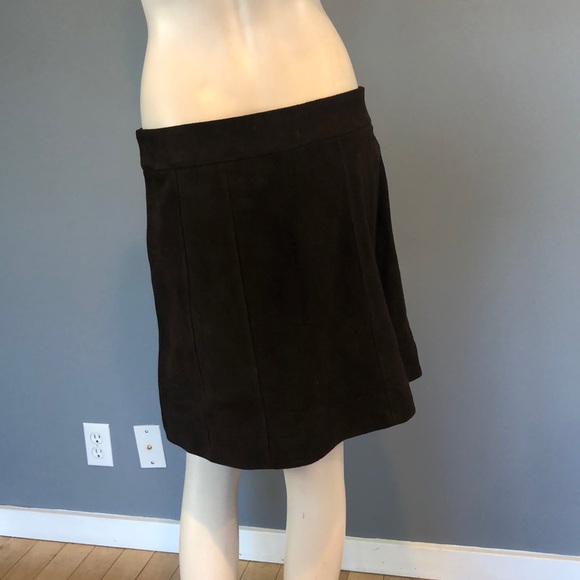 NWOT FRAME Dark  Brown Suede Leather Skirt SZ 29 - Picture 8 of 16